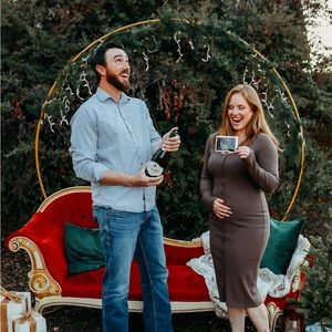 Long sleeve body button down brown dress size small